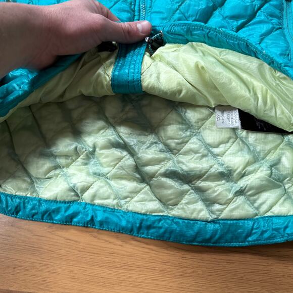 Women's The North Face Thermoball Teal Green Zip Light Puffer Jacket Sz Medium - Picture 7 of 9